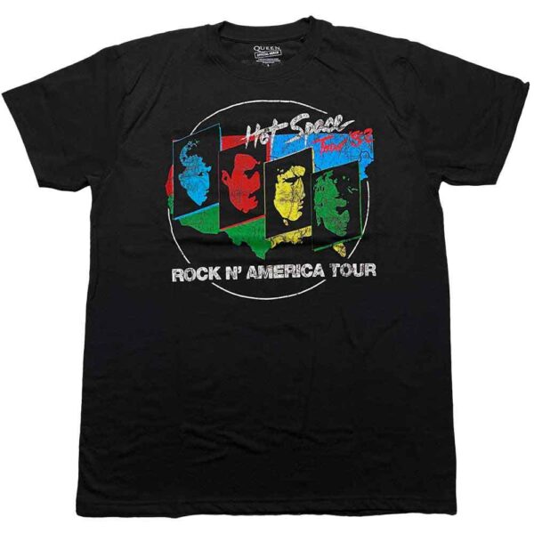 Queen Hot Space Tour '82 Back Print T-Shirt SIZE - XL