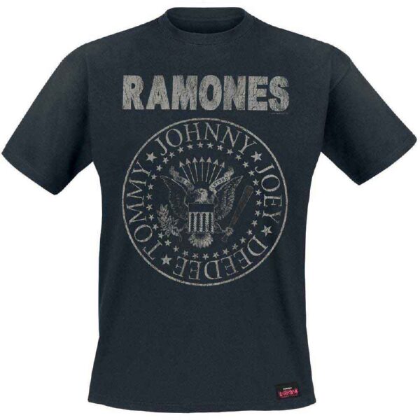 Ramones Seal Hey Ho Back Print T-Shirt SIZE - M