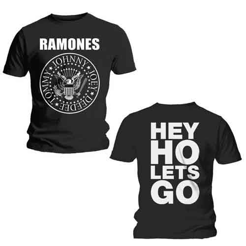 Ramones Hey Ho Front & Back Black Back Print T-Shirt SIZE – 2XL