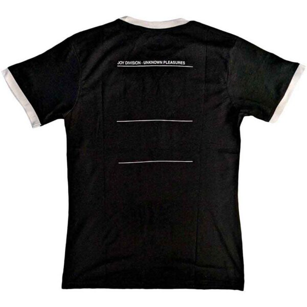 Joy Division Unknown Pleasures Black Back Print Ringer T-Shirt SIZE - XL - Image 2