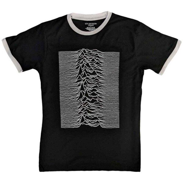 Joy Division Unknown Pleasures Black Back Print Ringer T-Shirt SIZE - XL