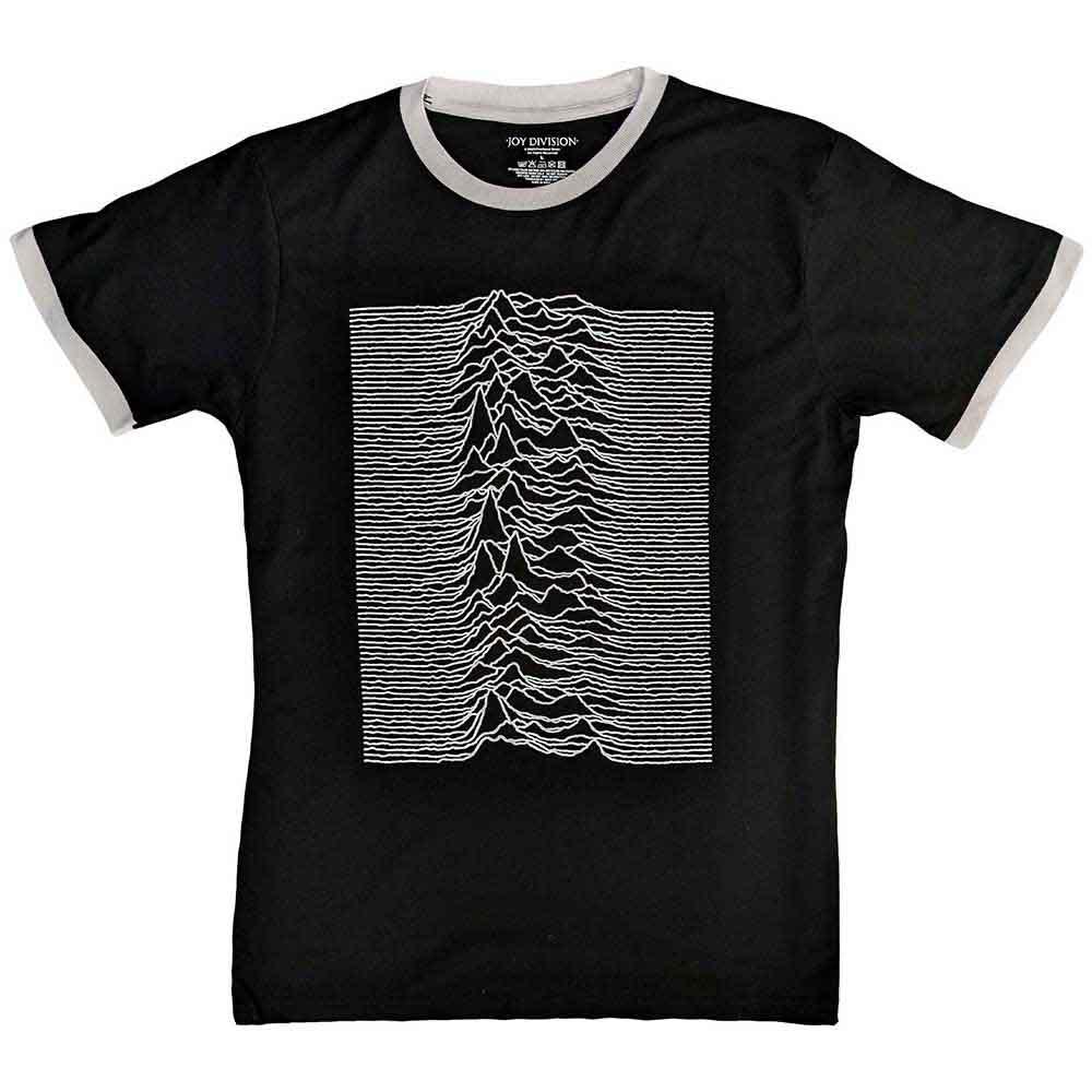 Joy Division Unknown Pleasures Black Back Print Ringer T-Shirt SIZE – XL