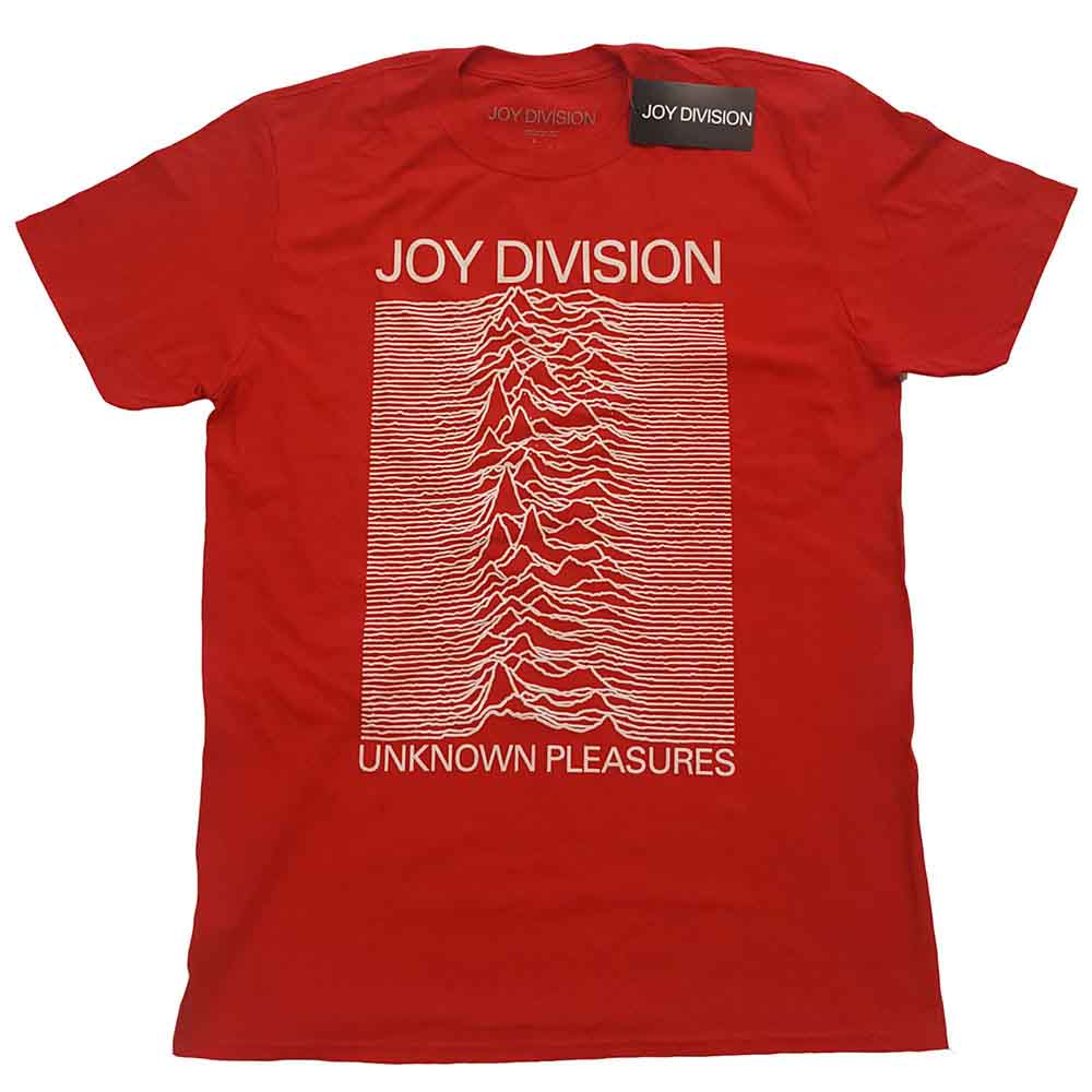 Joy Division Unknown Pleasures White On Red Red T-Shirt SIZE – XL