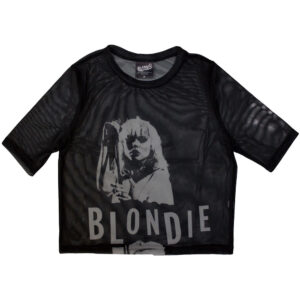 Blondie Mic Stand Black Mesh Ladies Crop Top SIZE - L