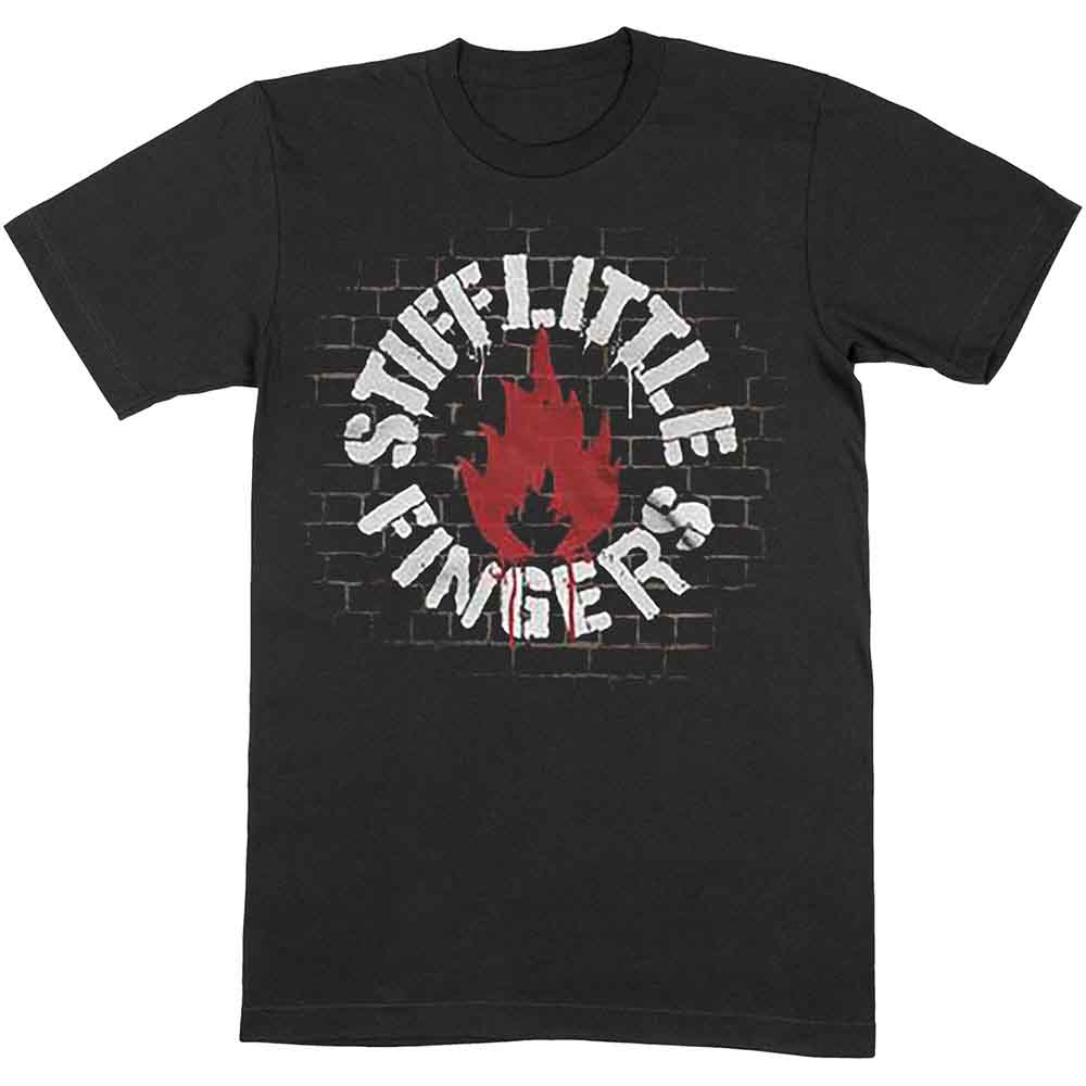 Stiff Little Fingers Wall Black T-Shirt SIZE – 2XL