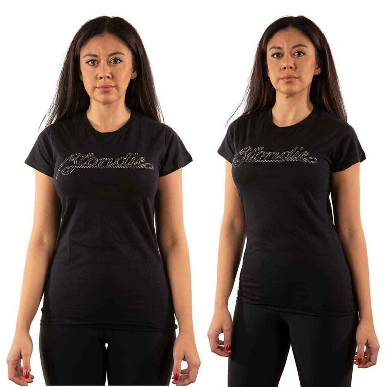 Blondie Logo Black Embellished Ladies T-Shirt SIZE – Ladies M