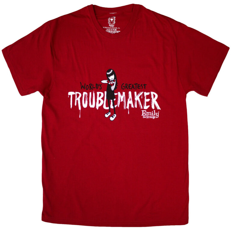 Emily The Strange Troublemaker Red T-Shirt SIZE – XL