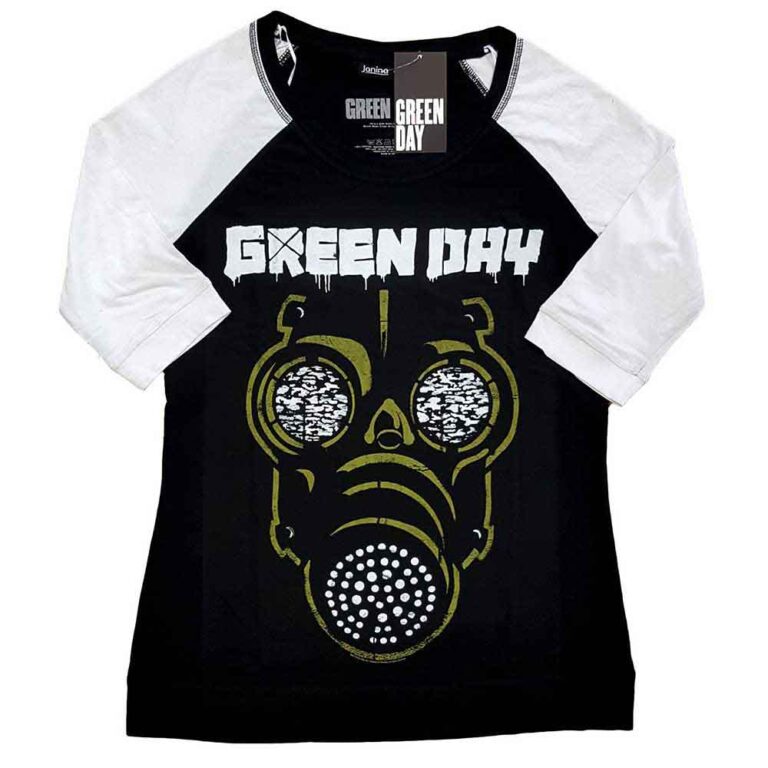 Green Day Green Mask Ladies Raglan T-Shirt SIZE – Ladies M
