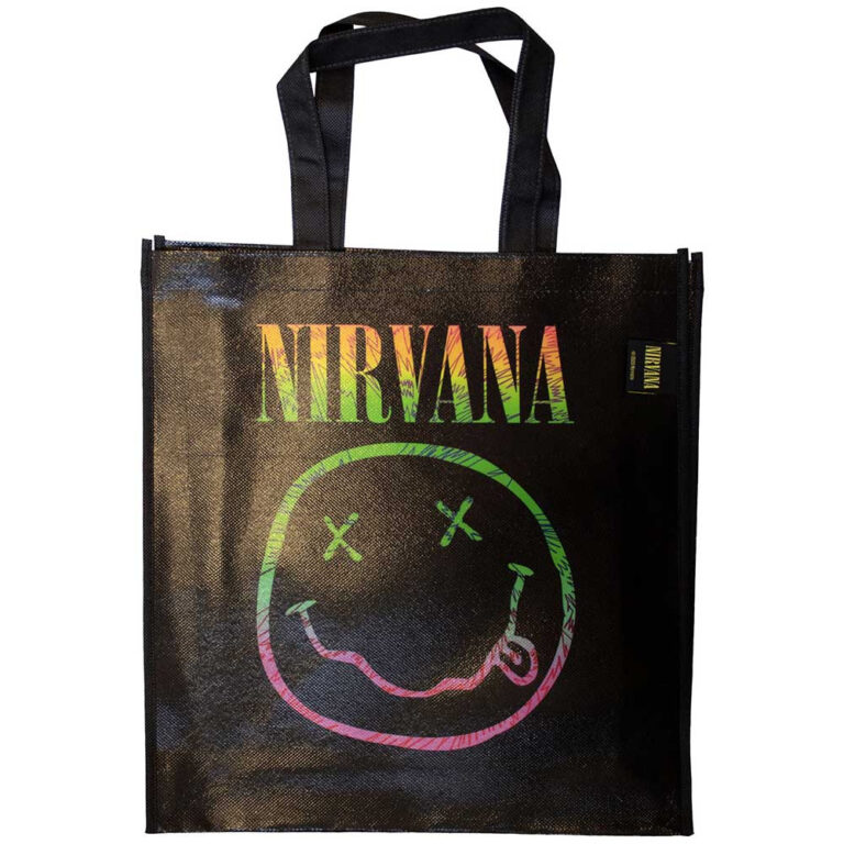 Nirvana Eco Shopper: Sorbet Ray Happy Face (Black) (Back Print)