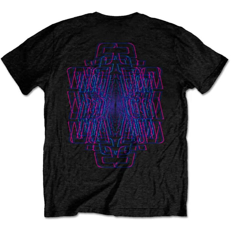 Incubus Trippy Neon Black Back Print T-Shirt SIZE – M