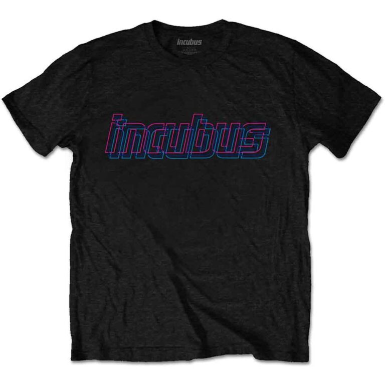 Incubus Trippy Neon Black Back Print T-Shirt SIZE – M