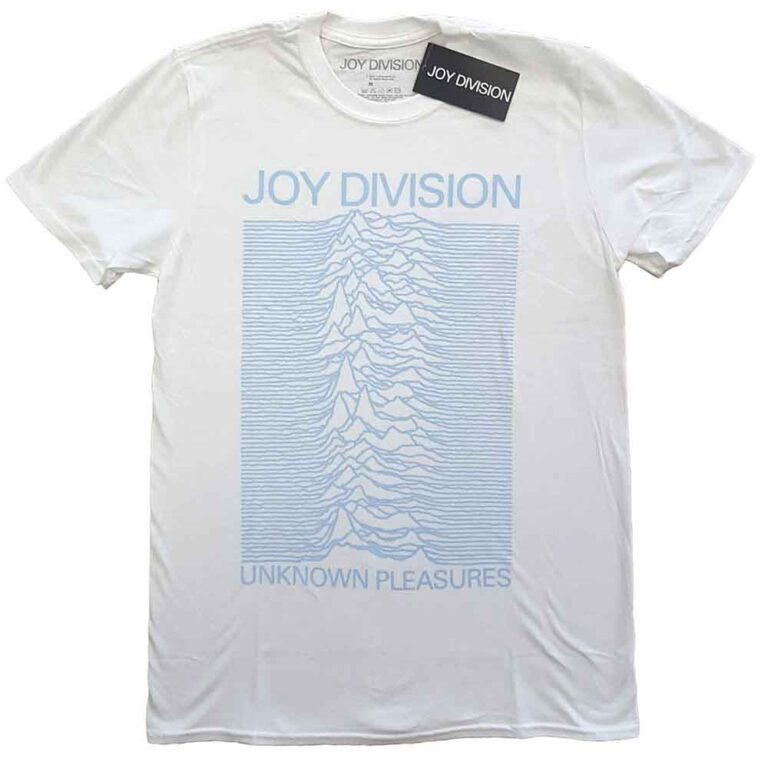 Joy Division Unknown Pleasures Blue on White T-Shirt SIZE – L