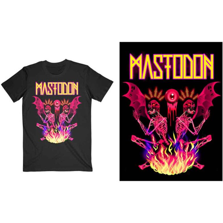 Mastodon Double Brimstone Neon Black T-Shirt SIZE – S