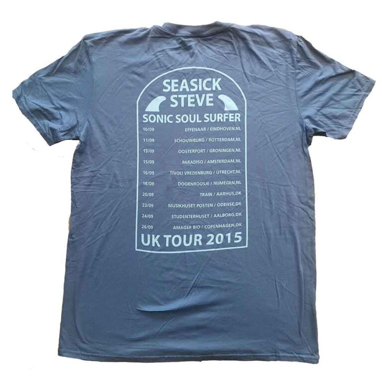 Seasick Steve Sonic Soul Surfer Blue Back Print T-Shirt SIZE – L
