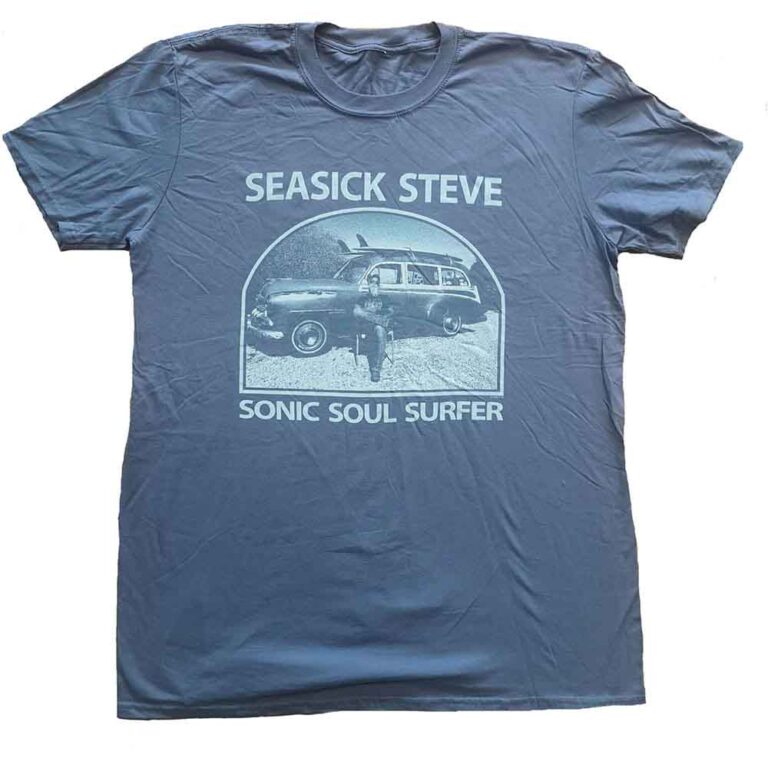 Seasick Steve Sonic Soul Surfer Blue Back Print T-Shirt SIZE – L