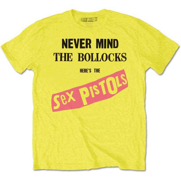 The Sex Pistols Never Mind The Bollocks Original Album Yellow T-Shirt SIZE – M