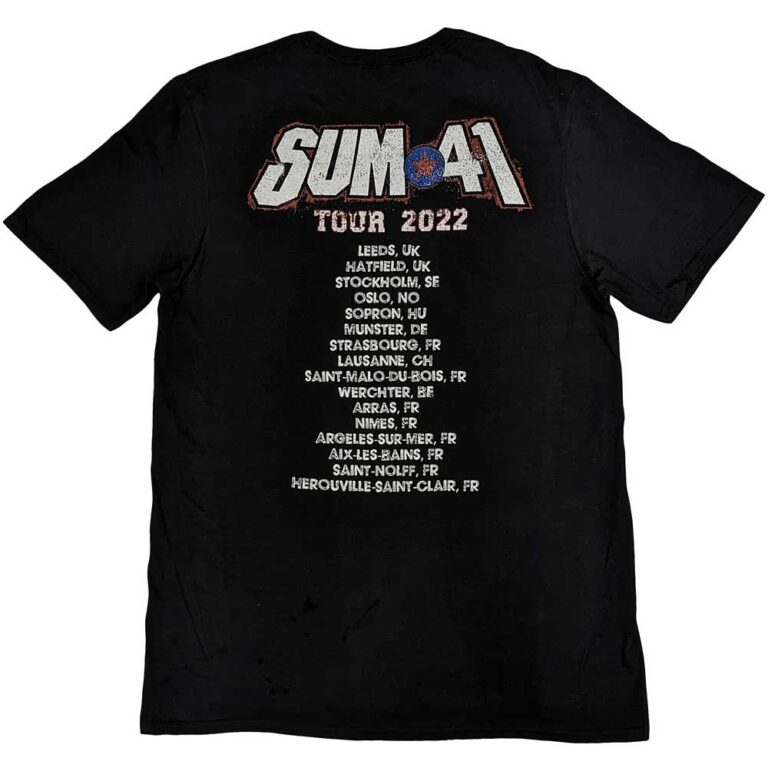 Sum 41 AKNF Grid European Tour 2022 Back Print & Ex-Tour T-Shirt SIZE – S