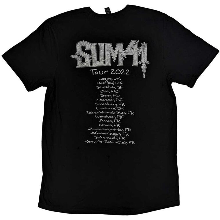 Sum 41 Band Photo European Tour 2022 Back Print & Ex-Tour T-Shirt SIZE – S