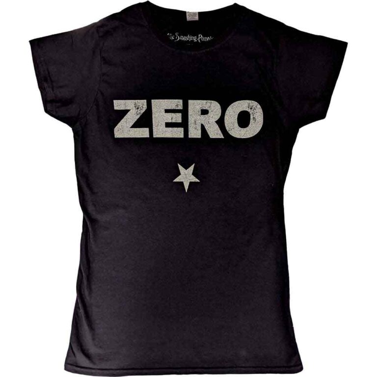 The Smashing Pumpkins Zero Distressed Black Ladies T-Shirt SIZE – Ladies M