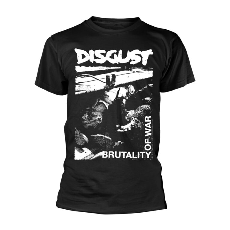 Disgust – Brutality Of War T-Shirt (Front / Back Print) SIZE – S