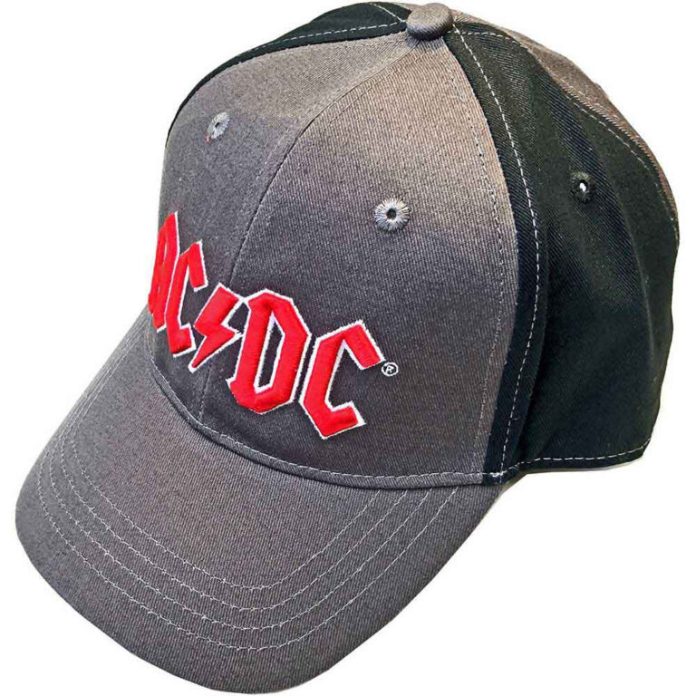 AC/DC Red Logo Charcoal Grey & Black 2-Tone Baseball Cap