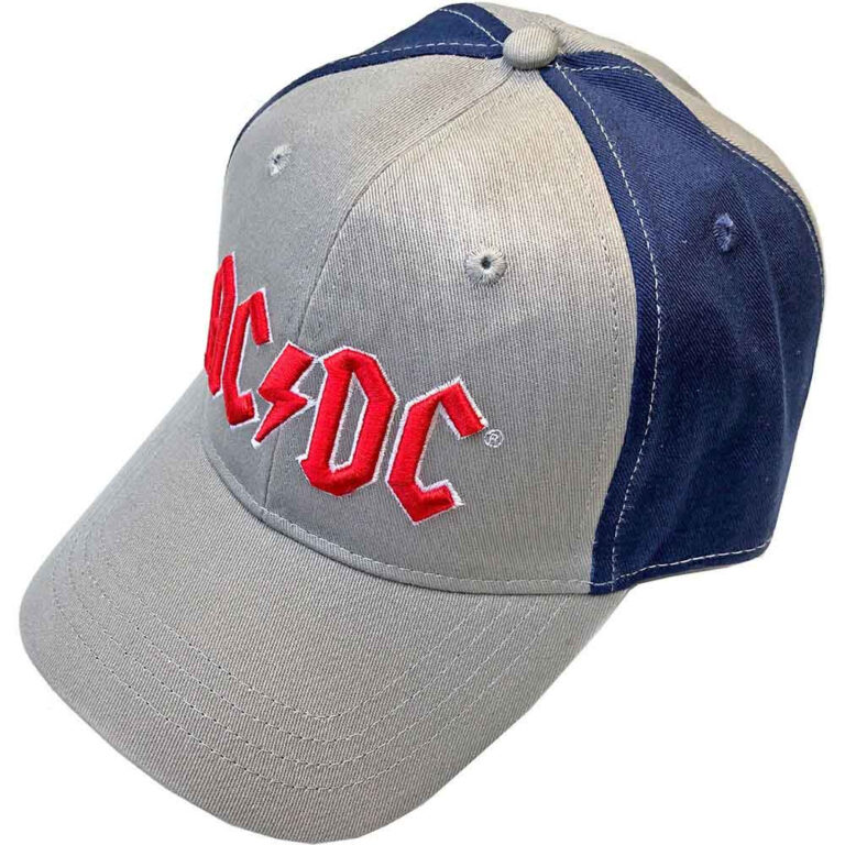 AC/DC Red Logo Grey & Navy Blue 2-Tone Baseball Cap
