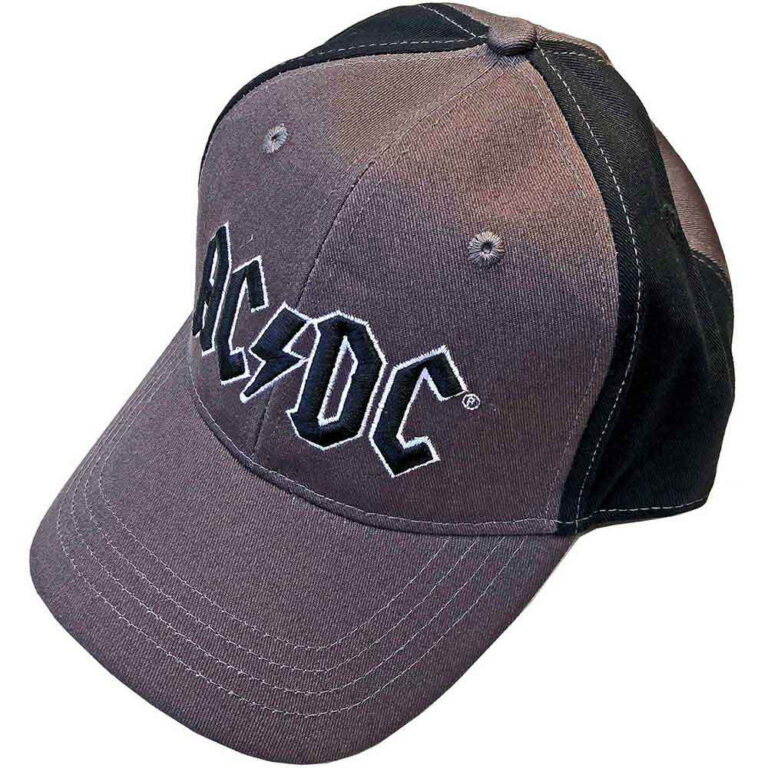 AC/DC Black Logo Charcoal Grey & Black 2-Tone Baseball Cap