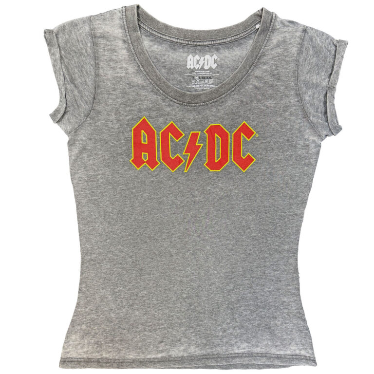 AC/DC Logo Charcoal Grey Ladies T-Shirt