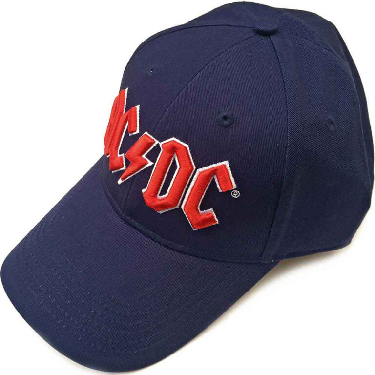 AC/DC Red Logo Navy Blue Baseball Cap