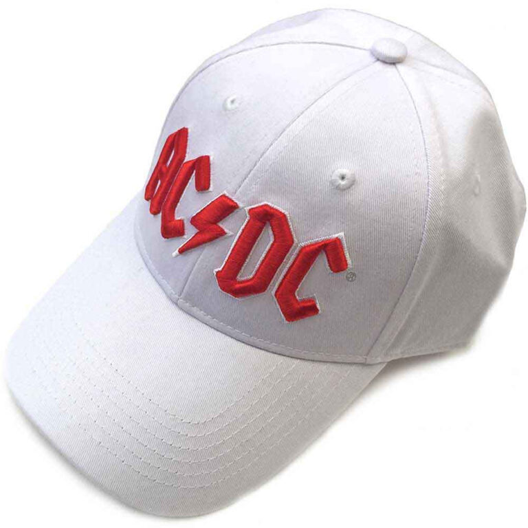 AC/DC Red Logo White Baseball Cap