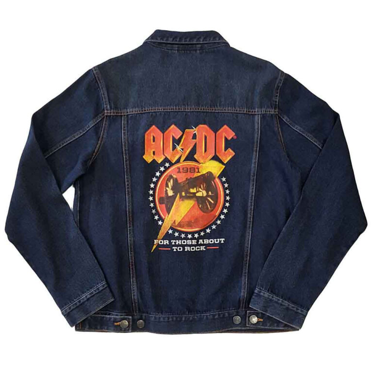 AC/DC About To Rock Denim Blue Back Print Denim Jacket
