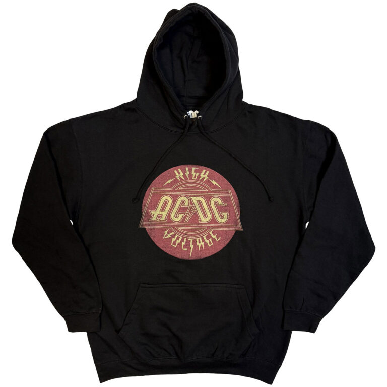 AC/DC High Voltage Vintage Black Pullover Hoodie