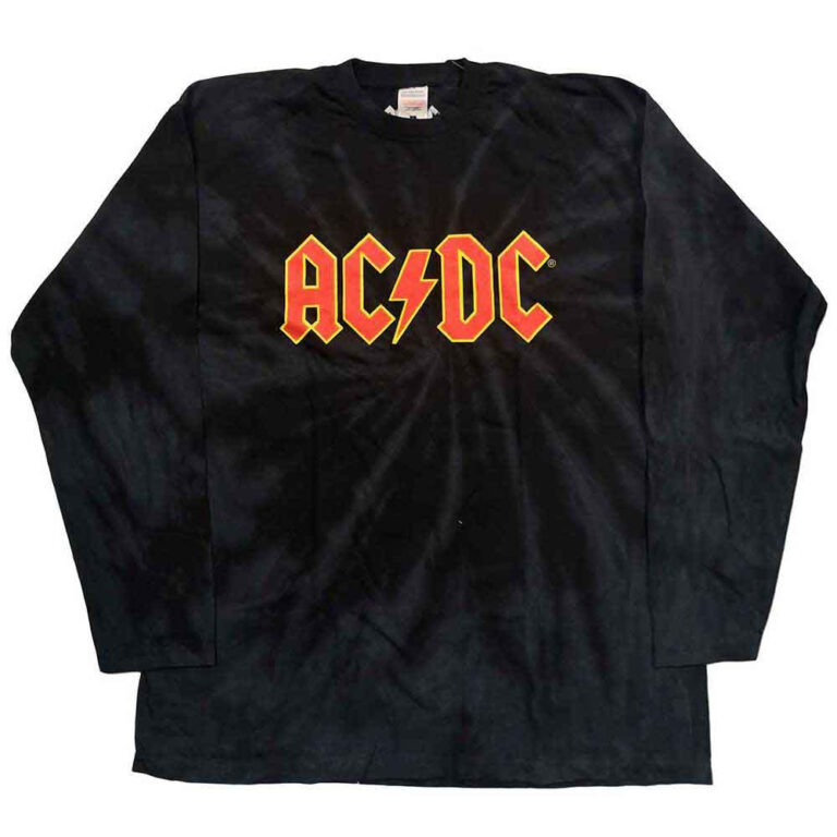 AC/DC Logo Black Wash Collection Long Sleeve T-Shirt