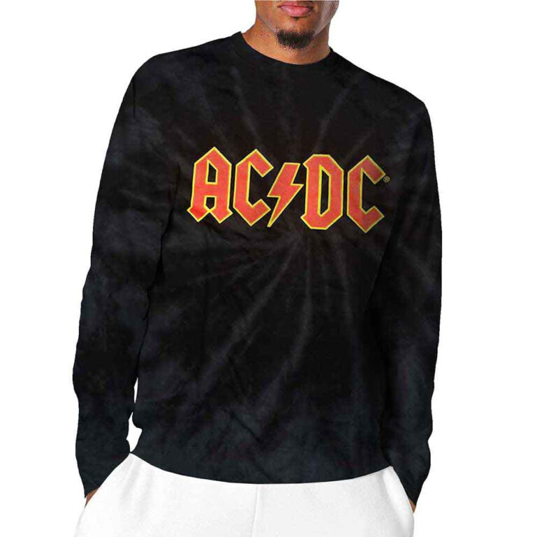 AC/DC Logo Black Wash Collection Long Sleeve T-Shirt