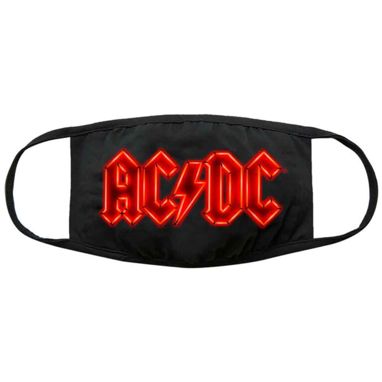 AC/DC Neon Logo Black Face Mask