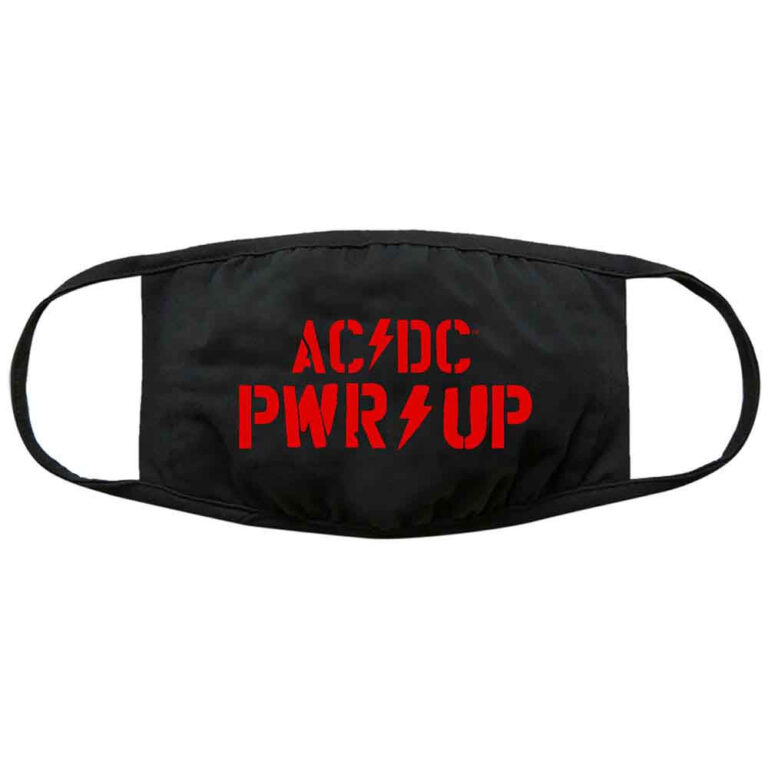 AC/DC PWR-UP Logo Black Face Mask