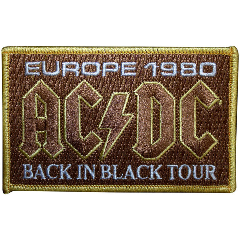 AC/DC Europe 1980 Back In Black Tour Patch