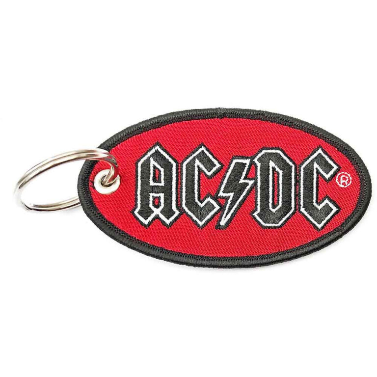 AC/DC Patch Oval Logo Double Sided Keychain