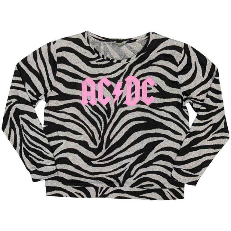 AC/DC Logo Black & White Ladies Pyjamas