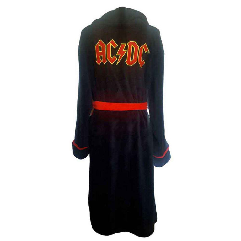 AC/DC Unisex Bathrobe: Logo Black Back Print Ladies Pyjamas