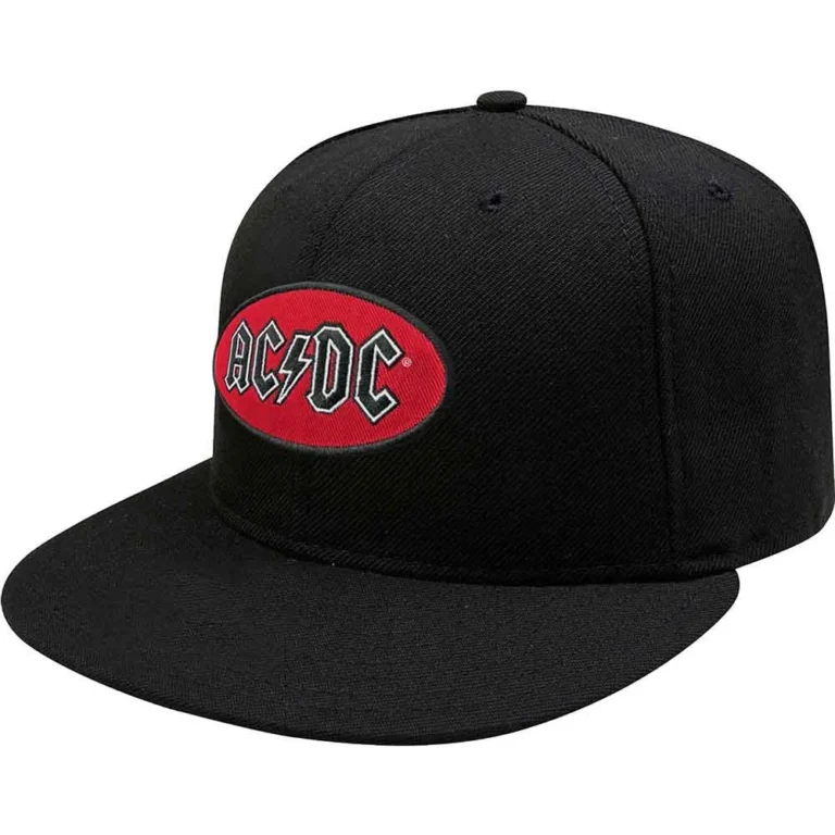 AC/DC Oval Logo Black Snapback Cap