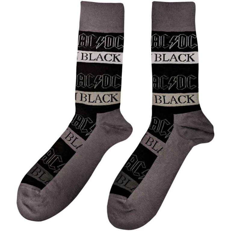 AC/DC Unisex Back In Black Black UK Size 7 – 11 Socks
