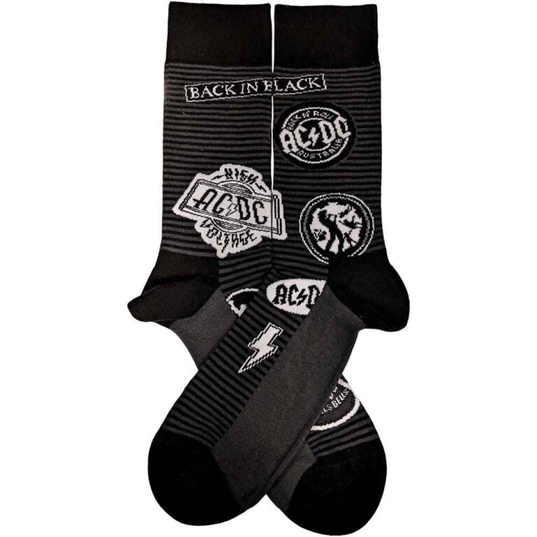 AC/DC Unisex Icons Black UK Size 4 – 7 Socks