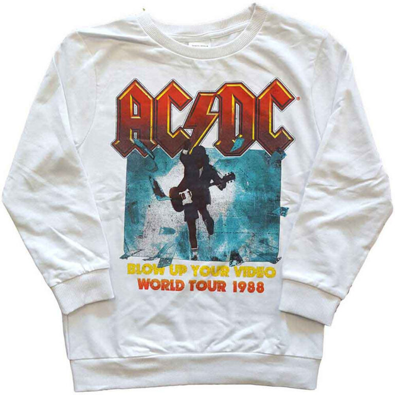 AC/DC Blow Up Your Video White LOS Kids Sweatshirt