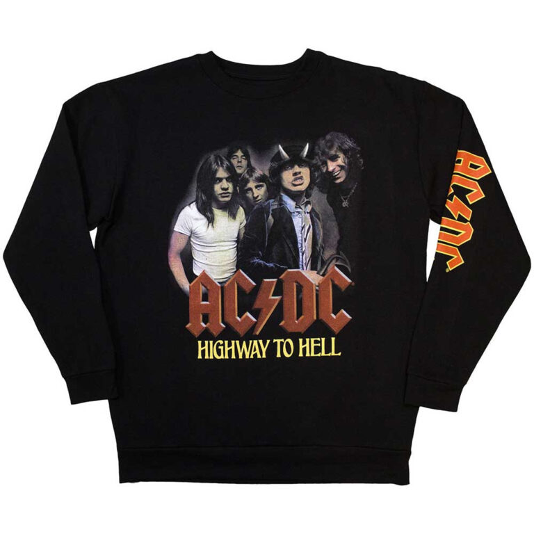 AC/DC H2H Band Black Sleeve Print Sweatshirt
