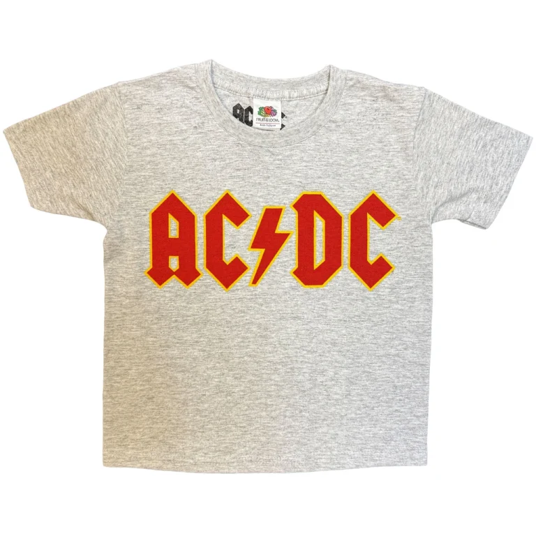 AC/DC Logo Heather Grey Kids T-Shirt