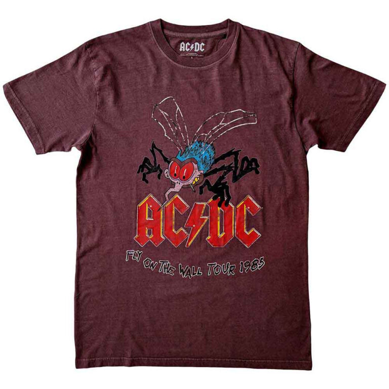 AC/DC Fly On The Wall Tour Maroon Red T-Shirt