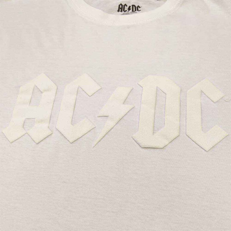 AC/DC Logo White Hi-Build T-Shirt