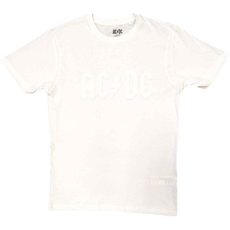 AC/DC Logo White Hi-Build T-Shirt