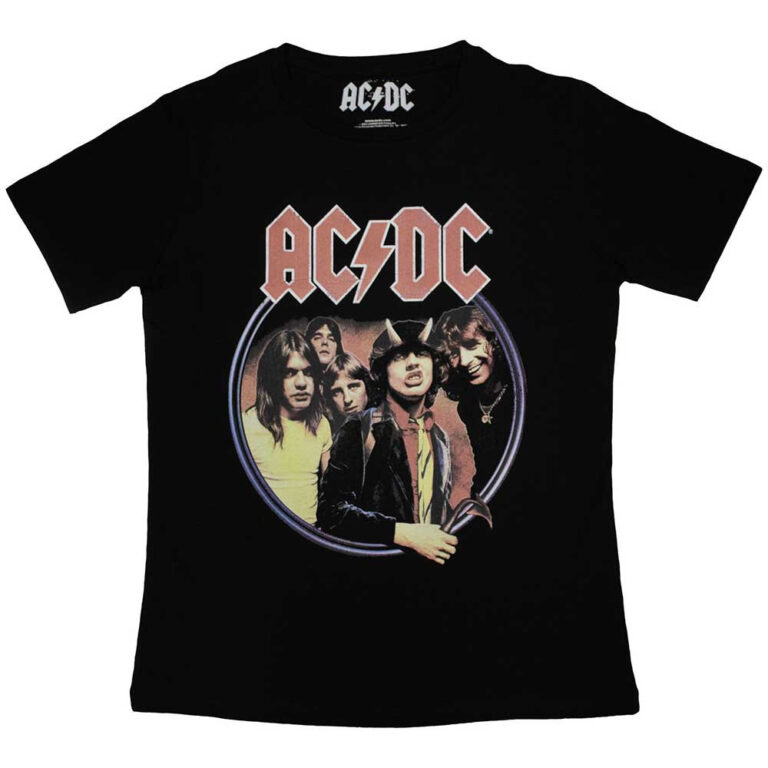 AC/DC Highway To Hell Circle Black Ladies T-Shirt